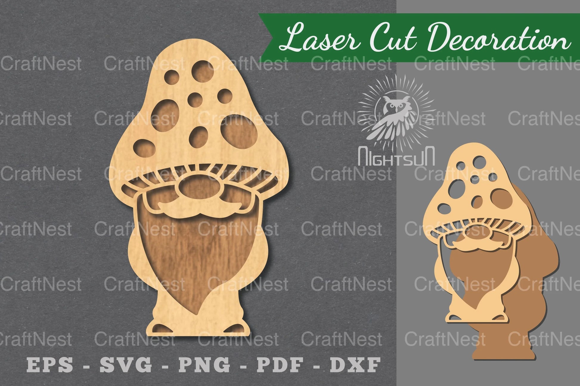 Mushroom Gnome Laser Cut Decoration Clipart Bundle - CraftNest - Digital Crafting and Art
