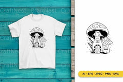 Mushroom House Monogram SVG Bundle - CraftNest - Digital Crafting and Art
