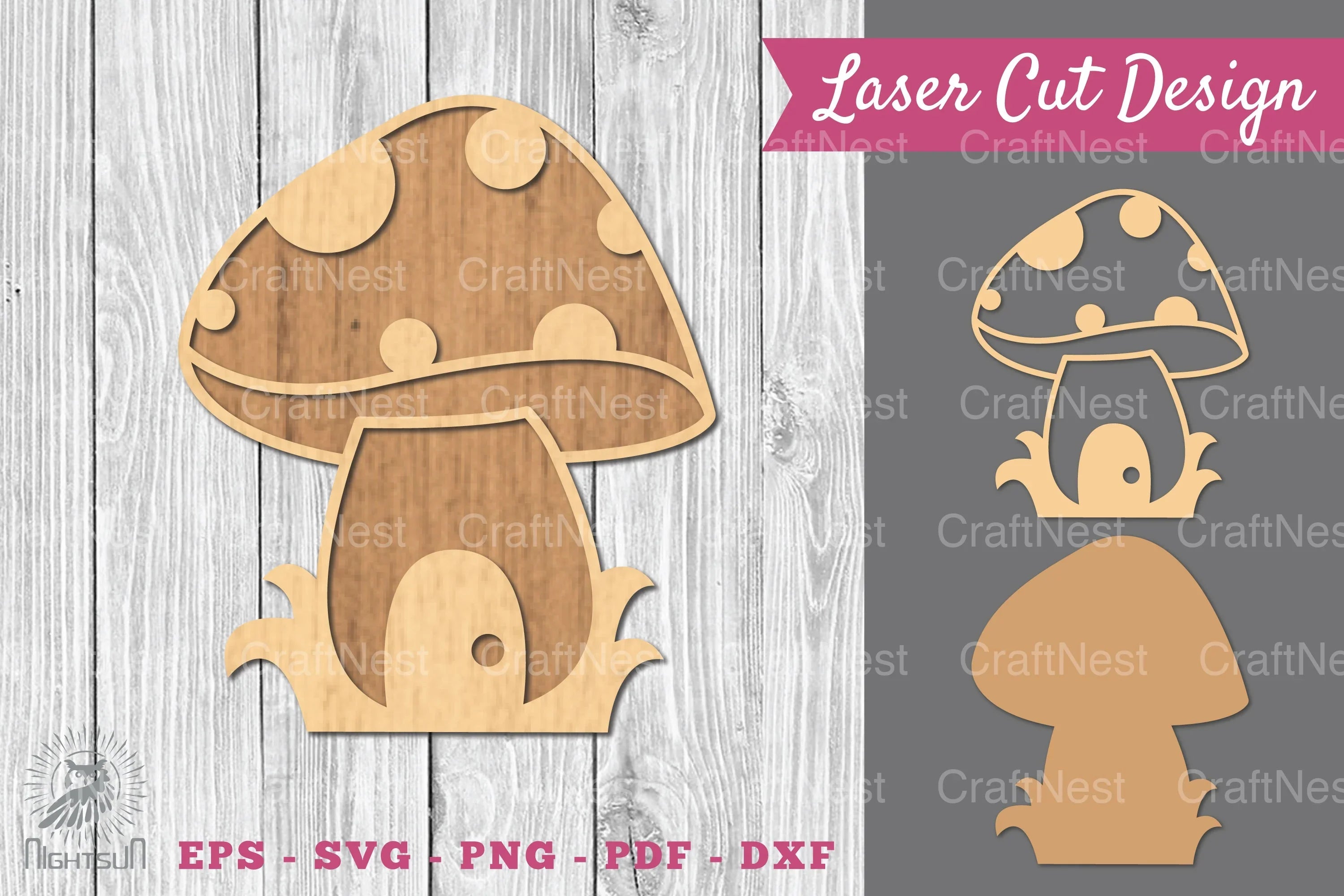 Mushroom Laser Cut Decoration Clipart Bundle - CraftNest - Digital Crafting and Art