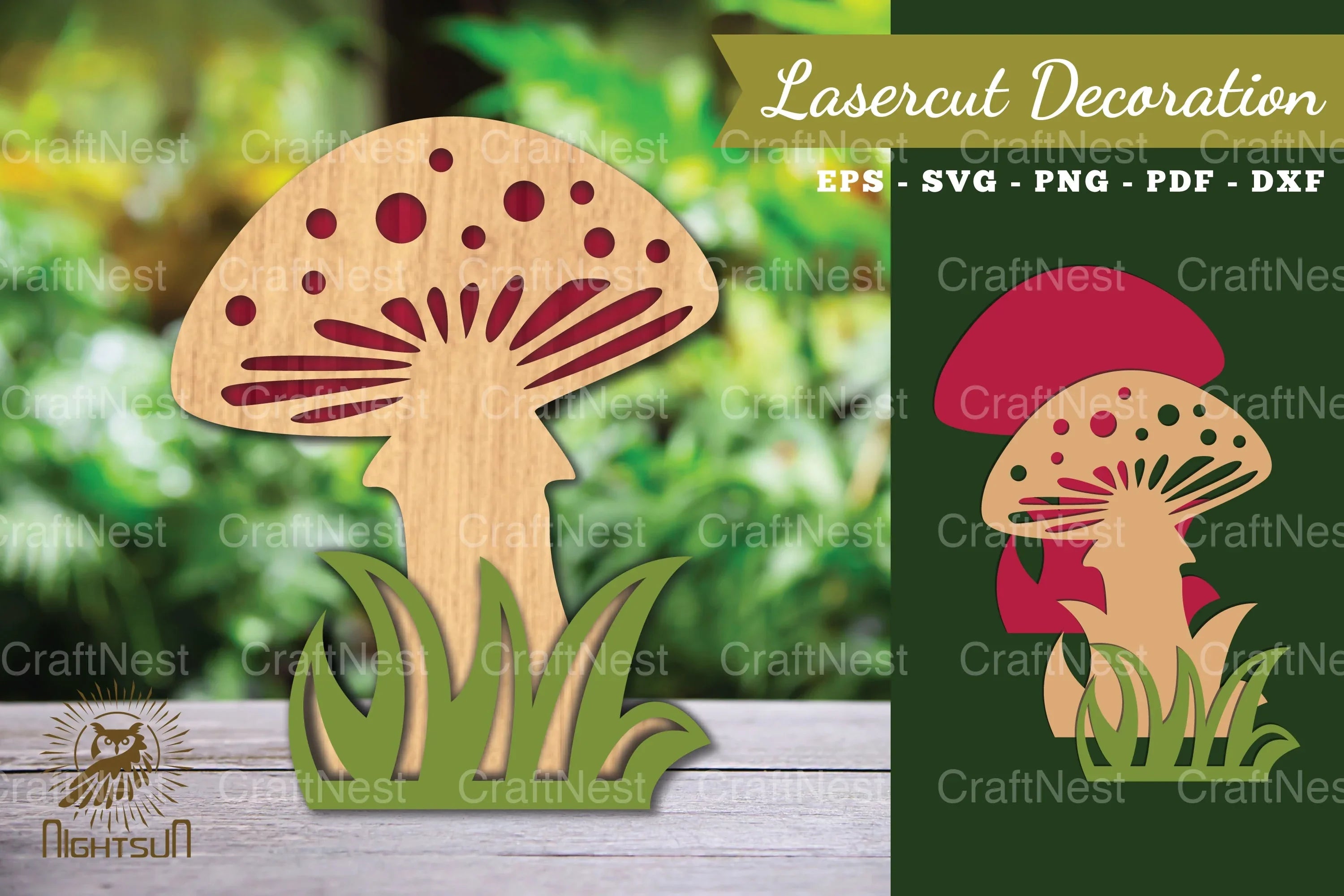 Mushroom Laser Cut Decoration Clipart Bundle - CraftNest - Digital Crafting and Art