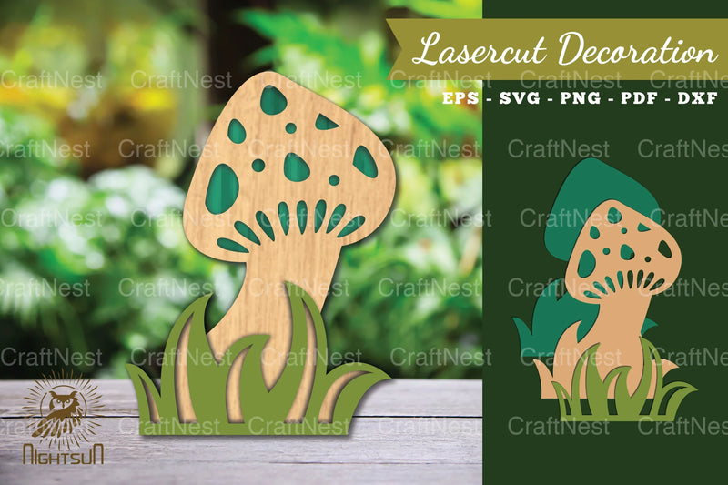 Mushroom Laser Cut Decoration Clipart Bundle - CraftNest - Digital Crafting and Art