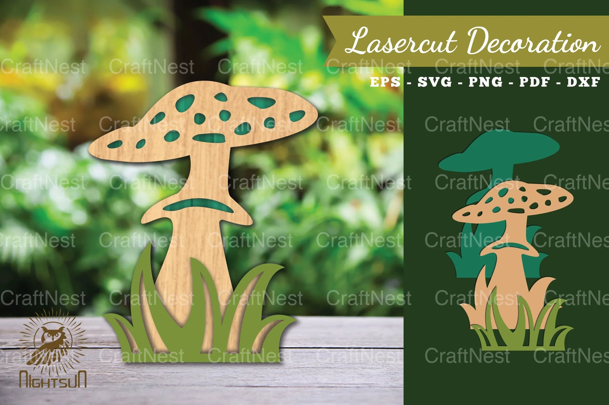Mushroom Laser Cut Decoration Clipart Bundle - CraftNest - Digital Crafting and Art