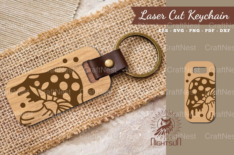 Mushroom Laser Cut Keychain Design Bundle - CraftNest - Digital Crafting and Art