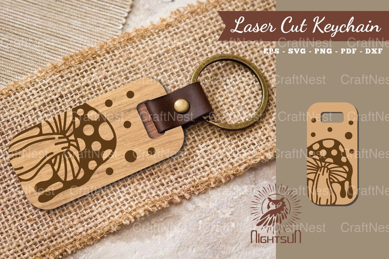 Mushroom Laser Cut Keychain Design Bundle - CraftNest - Digital Crafting and Art