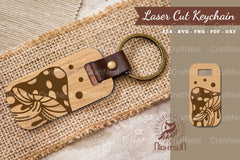 Mushroom Laser Cut Keychain Design Bundle - CraftNest - Digital Crafting and Art