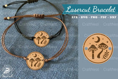 Mushroom Lasercut Bracelet Design Bundle - CraftNest - Digital Crafting and Art