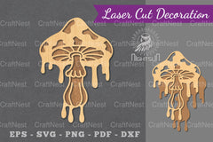 Mushroom Melted Laser Cut Decoration Clipart Bundle - CraftNest - Digital Crafting and Art