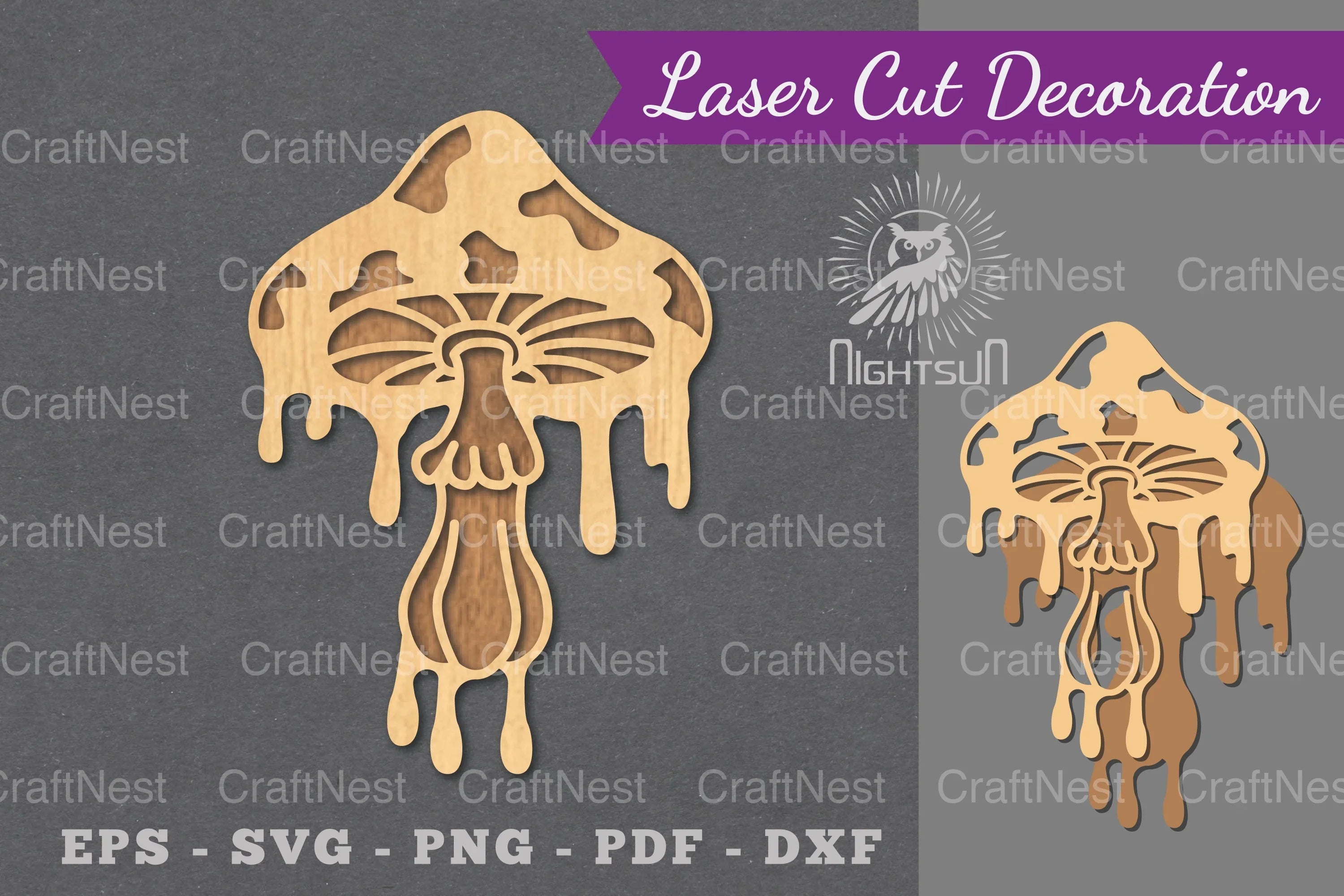 Mushroom Melted Laser Cut Decoration Clipart Bundle - CraftNest - Digital Crafting and Art