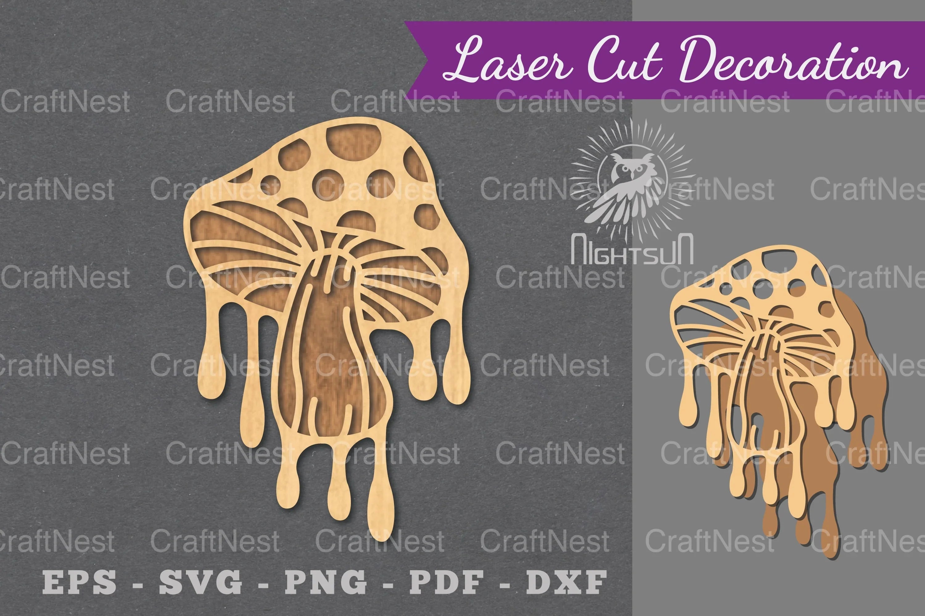 Mushroom Melted Laser Cut Decoration Clipart Bundle - CraftNest - Digital Crafting and Art