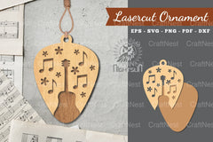 Music Guitar Laser Cut Ornament Clipart Bundle - CraftNest - Digital Crafting and Art