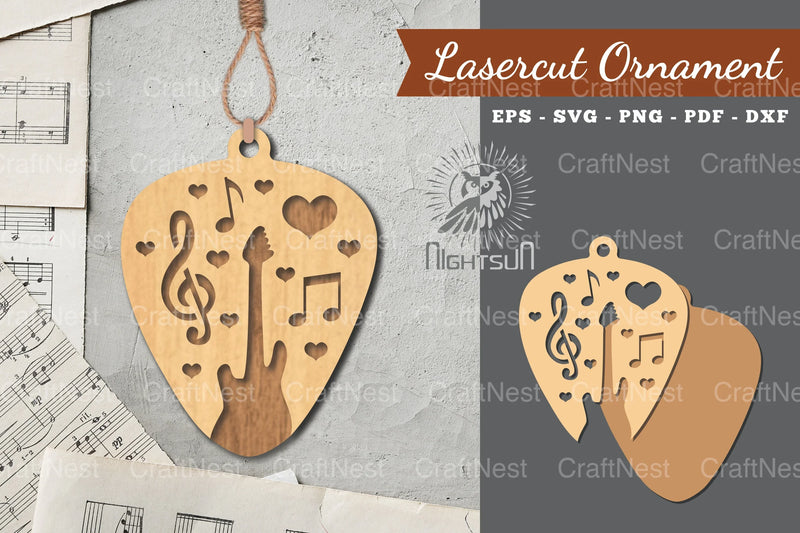 Music Guitar Laser Cut Ornament Clipart Bundle - CraftNest - Digital Crafting and Art