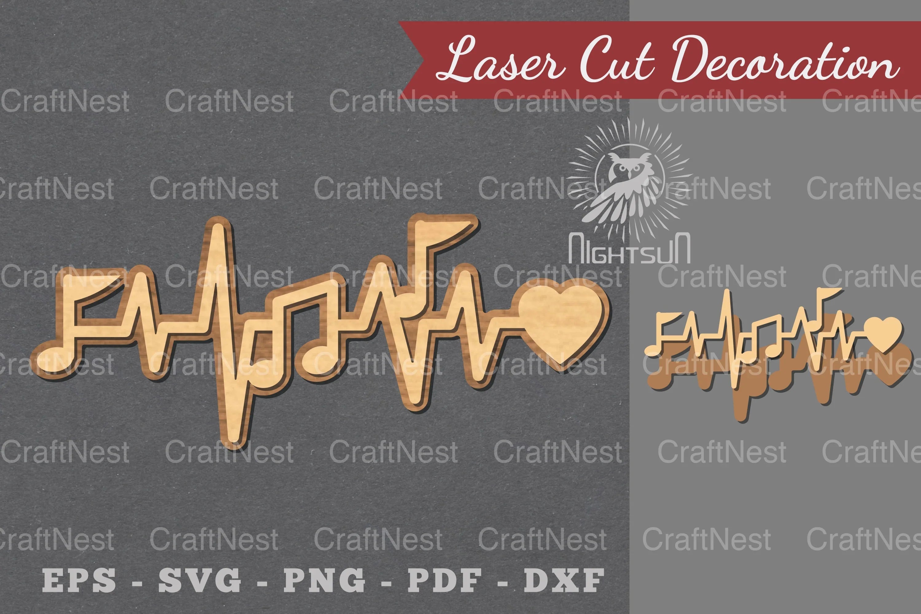 Music Notes Heartbeat Laser Cut Decoration Clipart Bundle - CraftNest - Digital Crafting and Art