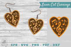 Music Notes Laser Cut Earrings Design Bundle - CraftNest - Digital Crafting and Art