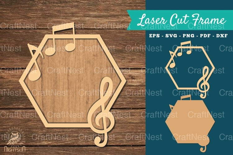 Music Notes Laser Cut Frame SVG Bundle - CraftNest - Digital Crafting and Art