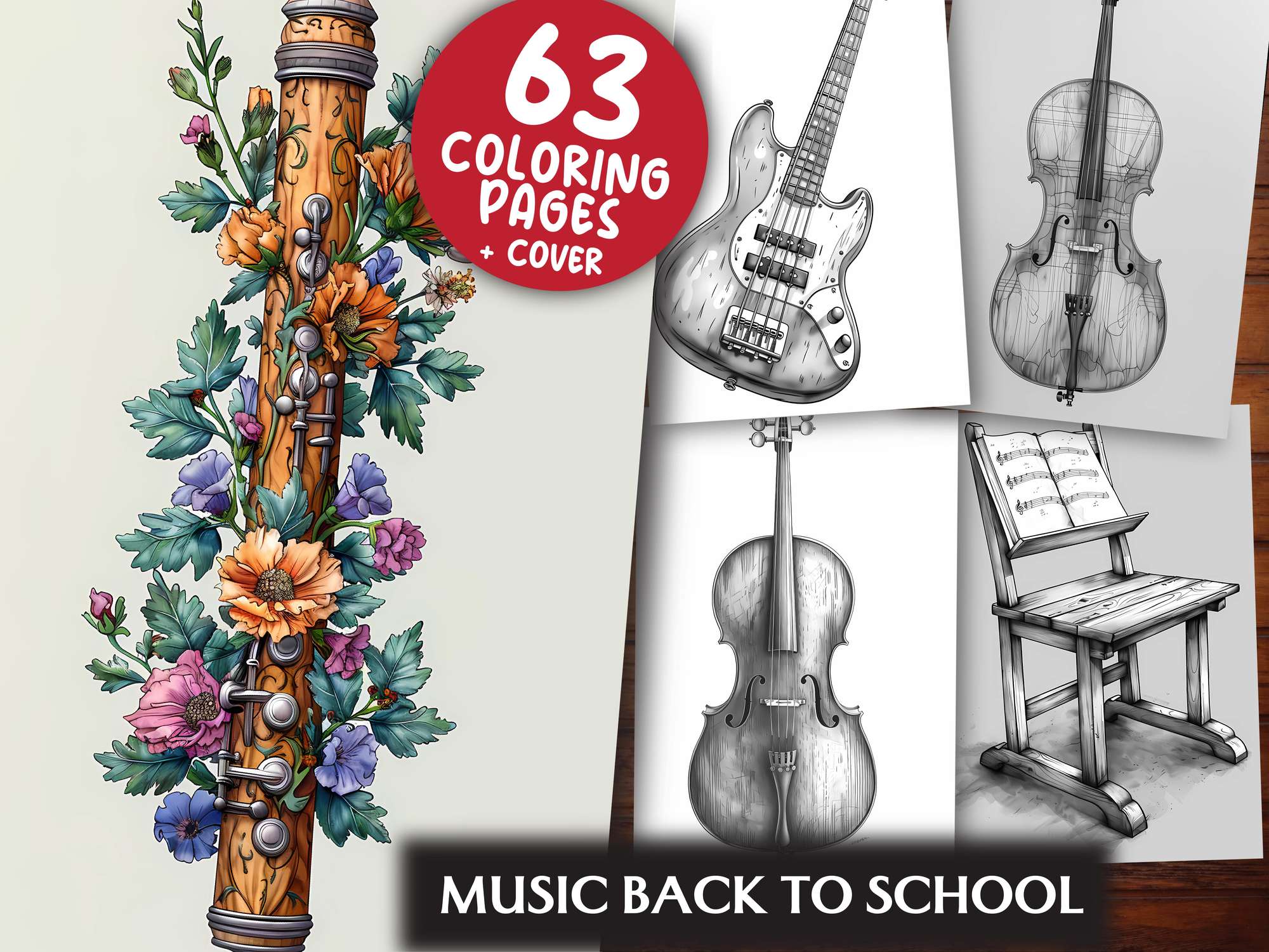 Music Back To School Coloring Books - CraftNest - Digital Crafting and Art