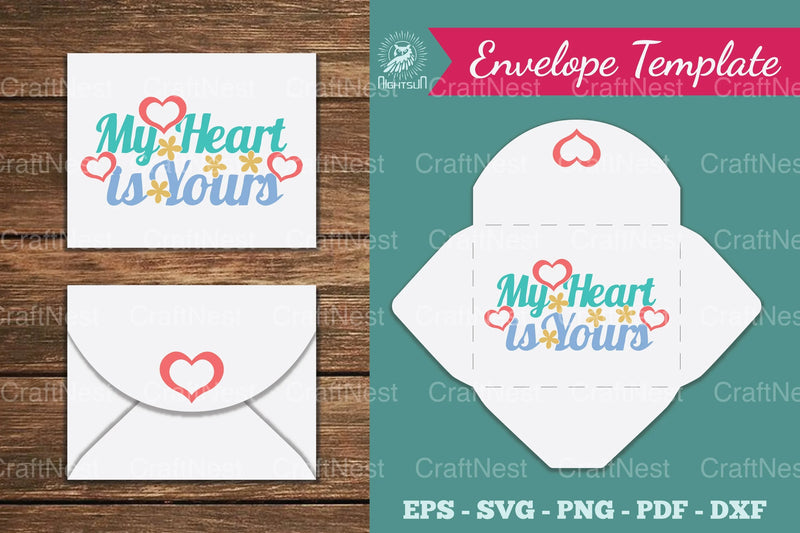 My Heart is Yours Envelope Template Bundle - CraftNest - Digital Crafting and Art