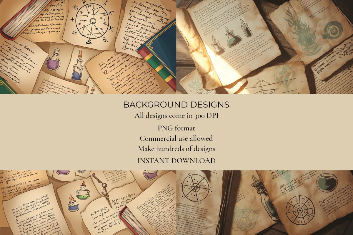 Mystical Library Junk Journal Papers