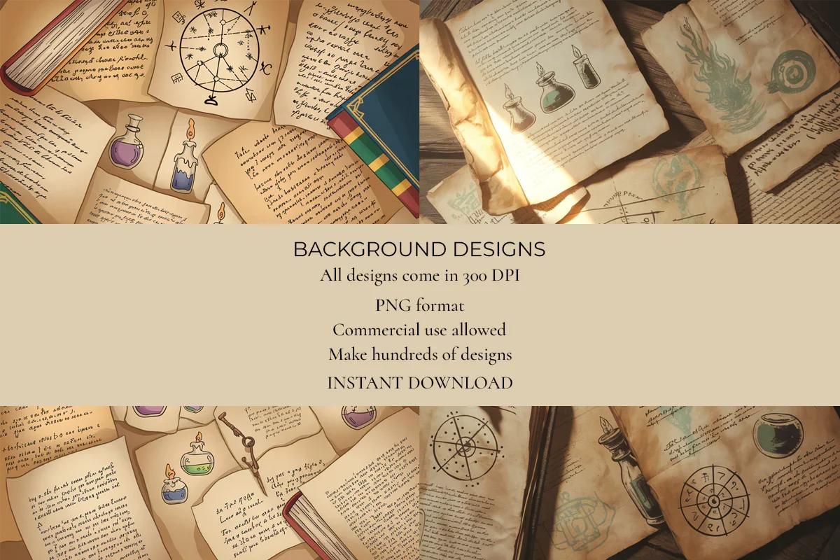 Mystical Library Junk Journal Papers - CraftNest - Digital Crafting and Art