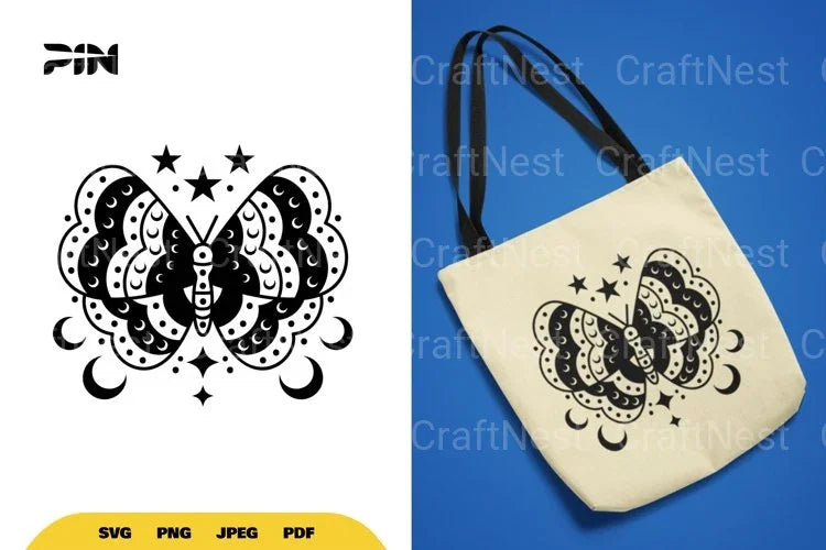 Mystical Moon and Moth SVG Bundle - CraftNest - Digital Crafting and Art