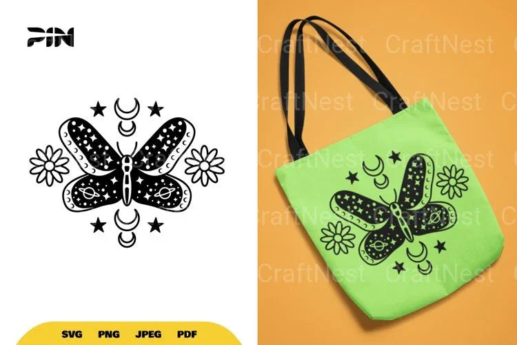Mystical Moon and Moth SVG Bundle - CraftNest - Digital Crafting and Art