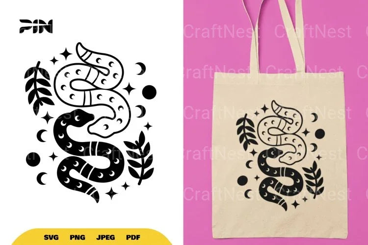 Mystical Moon and Snake SVG Bundle - CraftNest - Digital Crafting and Art