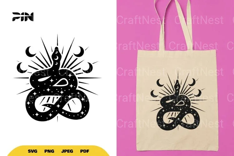 Mystical Moon and Snake SVG Bundle - CraftNest - Digital Crafting and Art