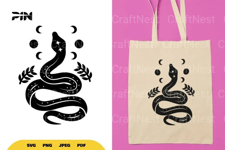 Mystical Moon and Snake SVG Bundle - CraftNest - Digital Crafting and Art