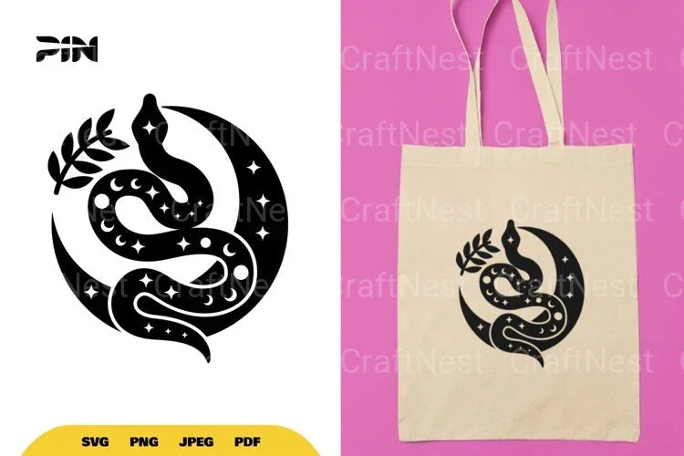 Mystical Moon and Snake SVG Bundle - CraftNest - Digital Crafting and Art