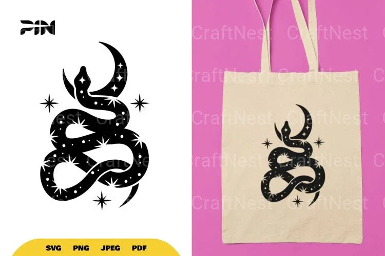 Mystical Moon and Snake SVG Bundle - CraftNest - Digital Crafting and Art