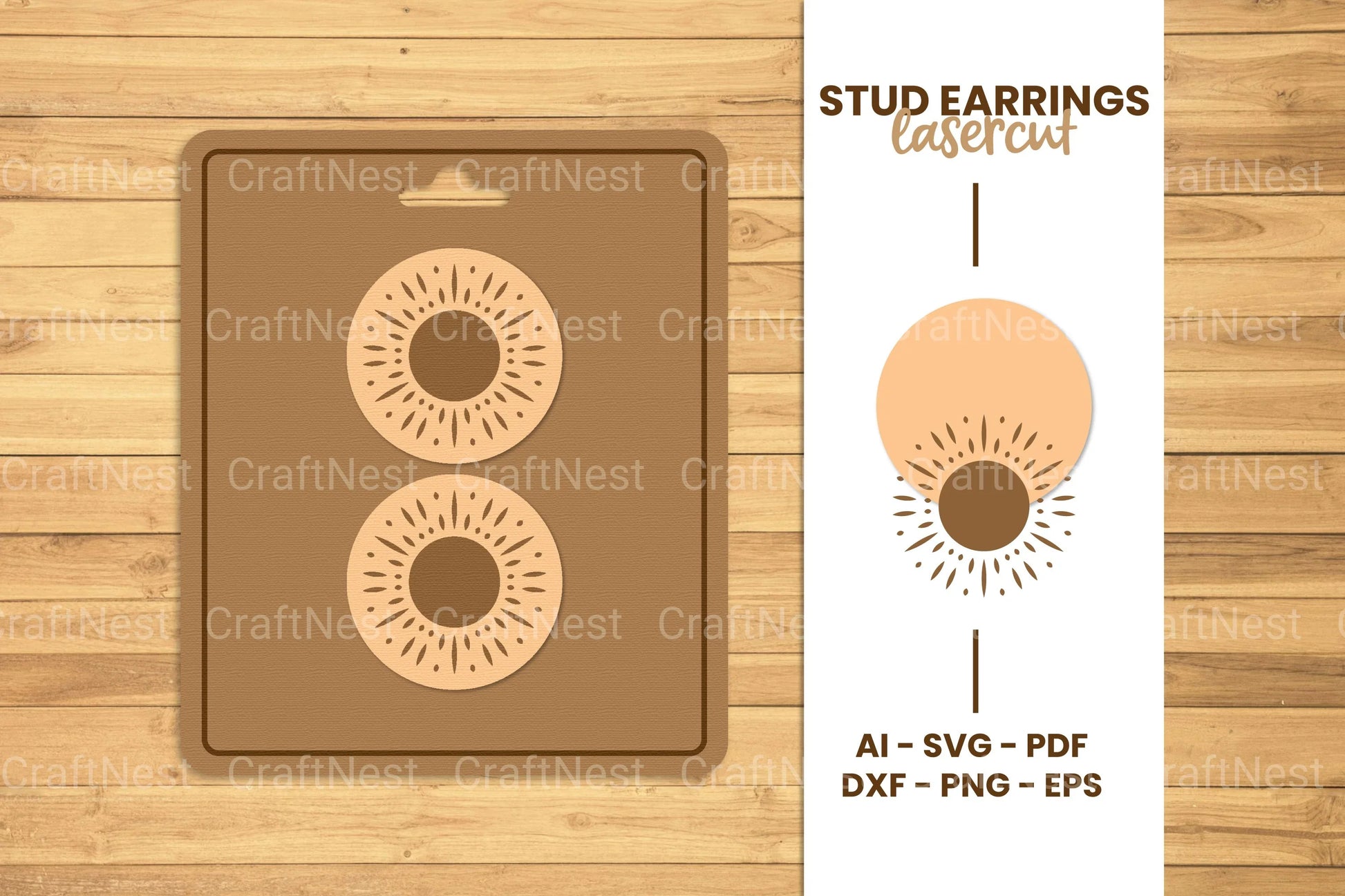 Mystical Stud Earrings Lasercut SVG Bundle - CraftNest - Digital Crafting and Art
