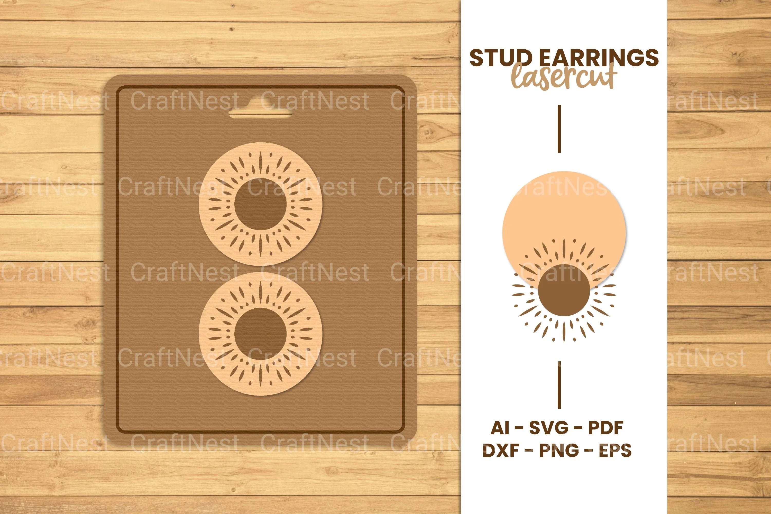 Mystical Stud Earrings Lasercut SVG Bundle - CraftNest - Digital Crafting and Art