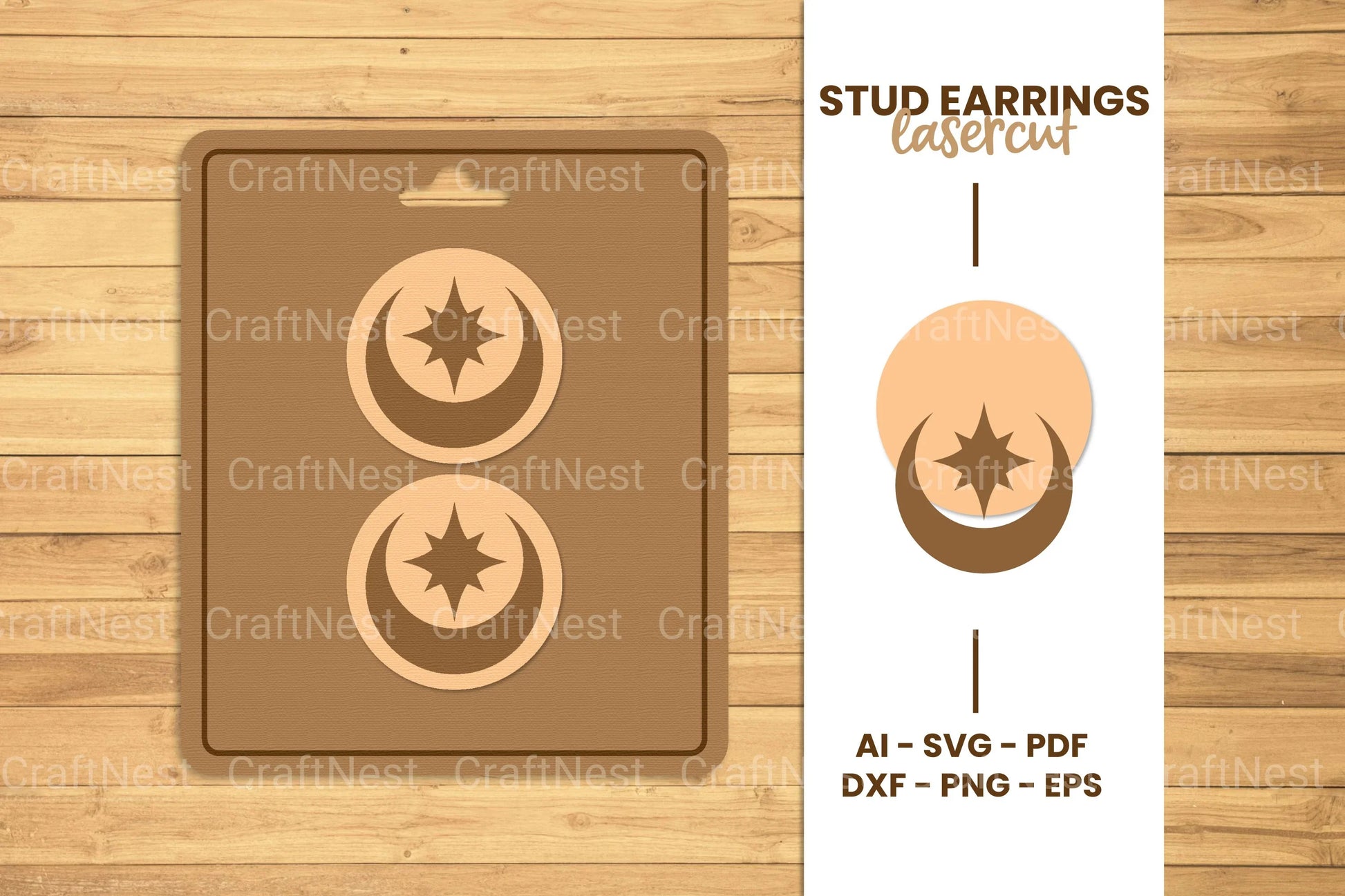 Mystical Stud Earrings Lasercut SVG Bundle - CraftNest - Digital Crafting and Art