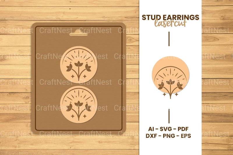 Mystical Stud Earrings Lasercut SVG Bundle - CraftNest - Digital Crafting and Art