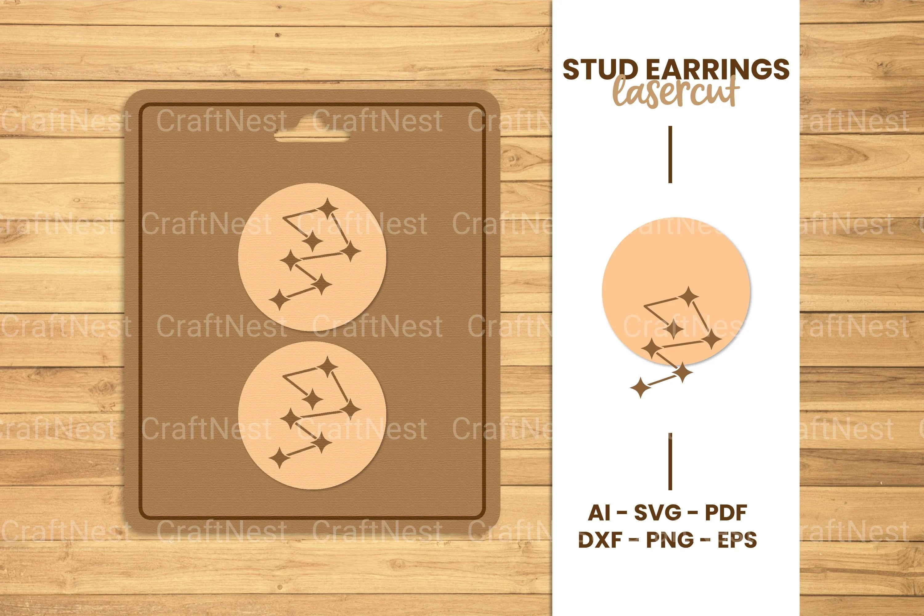 Mystical Stud Earrings Lasercut SVG Bundle - CraftNest - Digital Crafting and Art