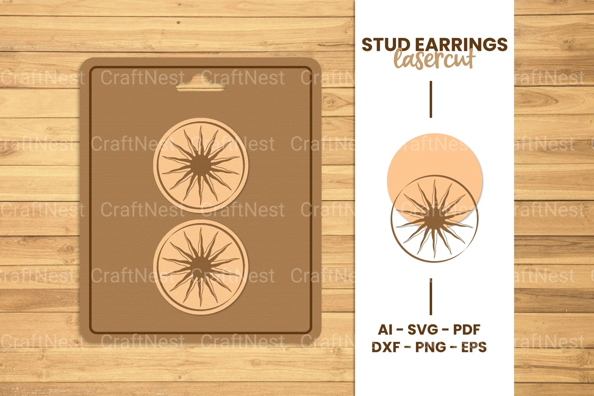 Mystical Stud Earrings Lasercut SVG Bundle - CraftNest - Digital Crafting and Art