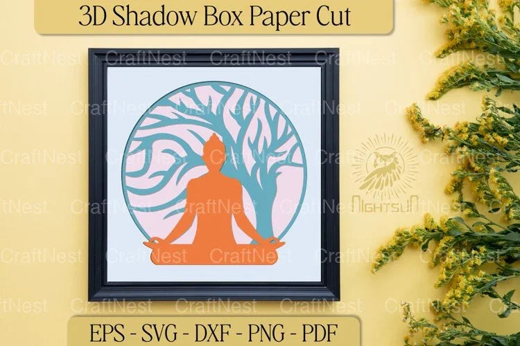 Namaste 3D Layered Paper Cut Clipart Bundle - CraftNest - Digital Crafting and Art