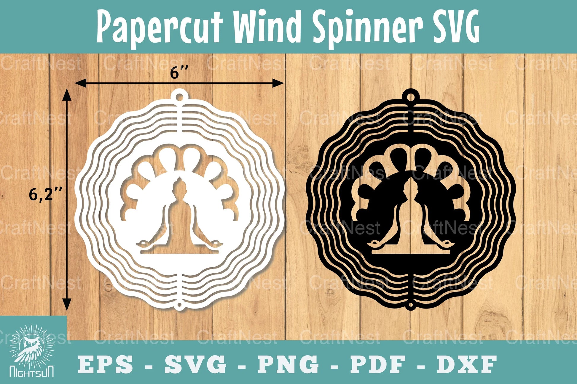 Namaste Papercut Wind Spinner SVG Bundle - CraftNest - Digital Crafting and Art