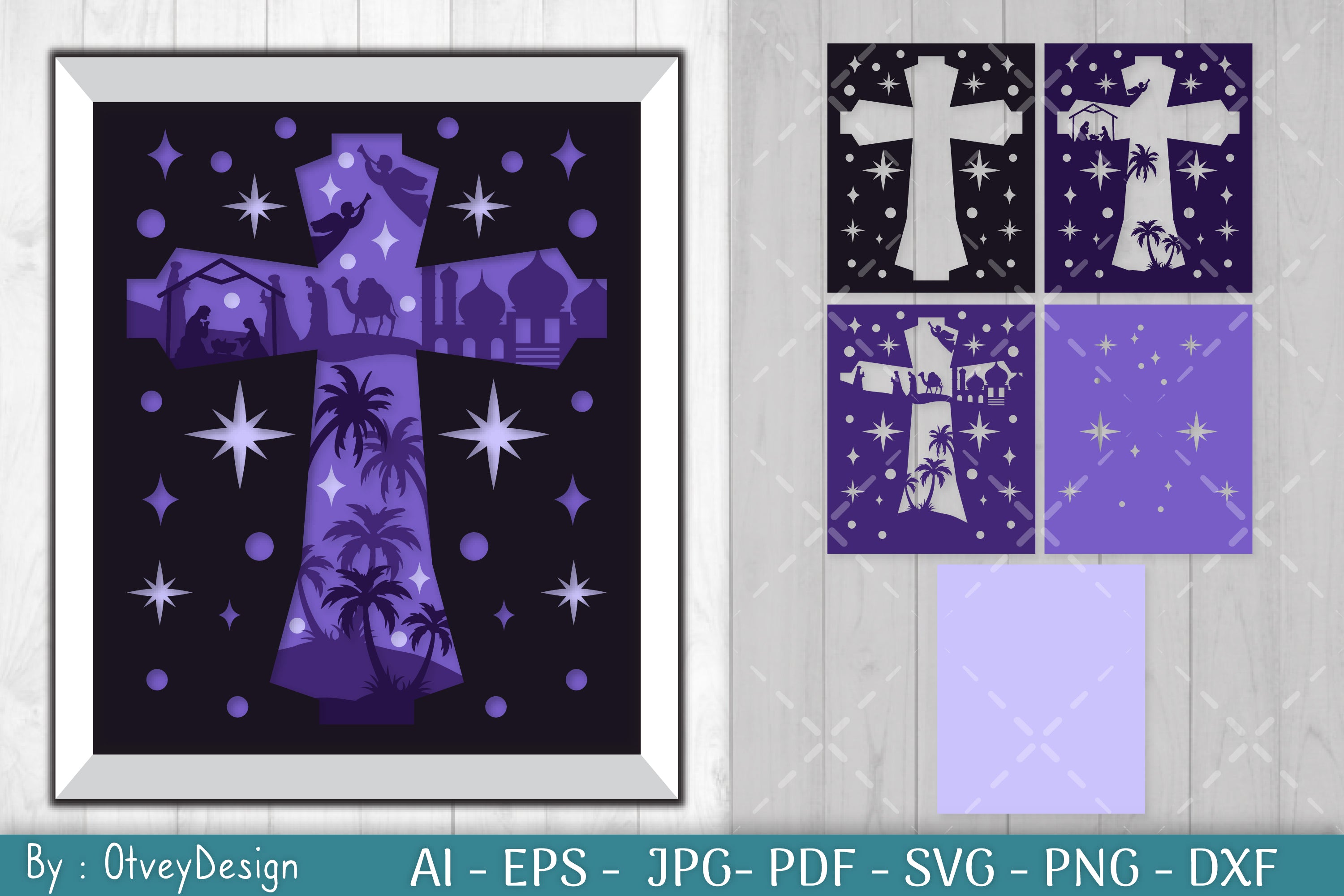 Nativity Scene 3D Shadow Box Papercut SVG Bundle - CraftNest - Digital Crafting and Art