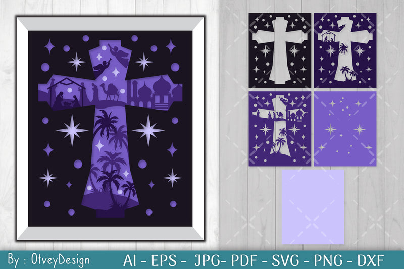 Nativity Scene 3D Shadow Box Papercut SVG Bundle - CraftNest - Digital Crafting and Art