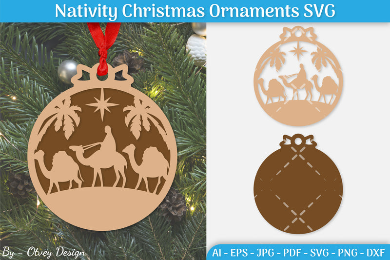 Nativity Christmas Ornament SVG Bundle 15 - CraftNest - Digital Crafting and Art