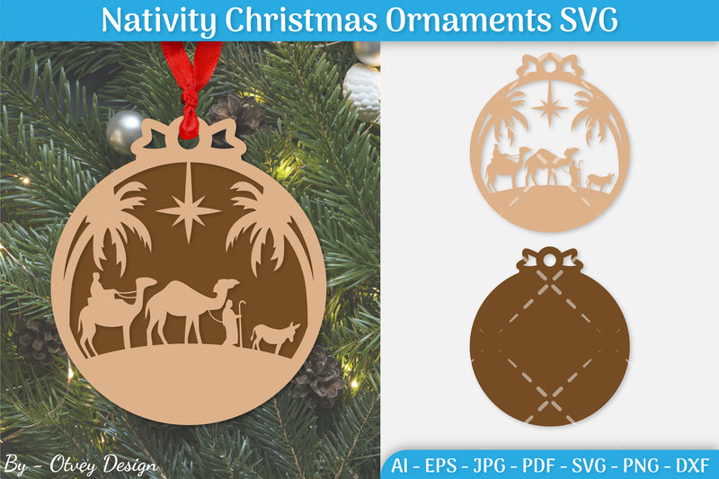 Nativity Christmas Ornament SVG Bundle 21 - CraftNest - Digital Crafting and Art