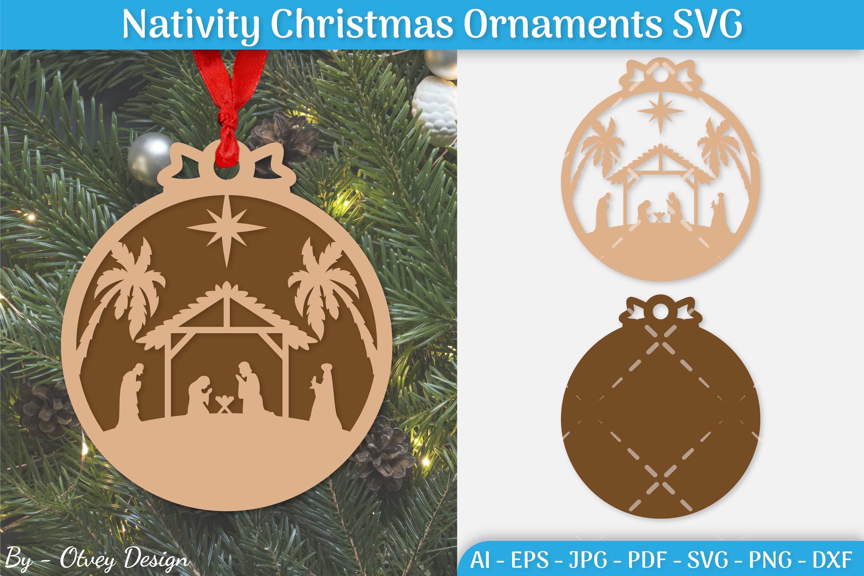 Nativity Christmas Ornament SVG Bundle 22 - CraftNest - Digital Crafting and Art