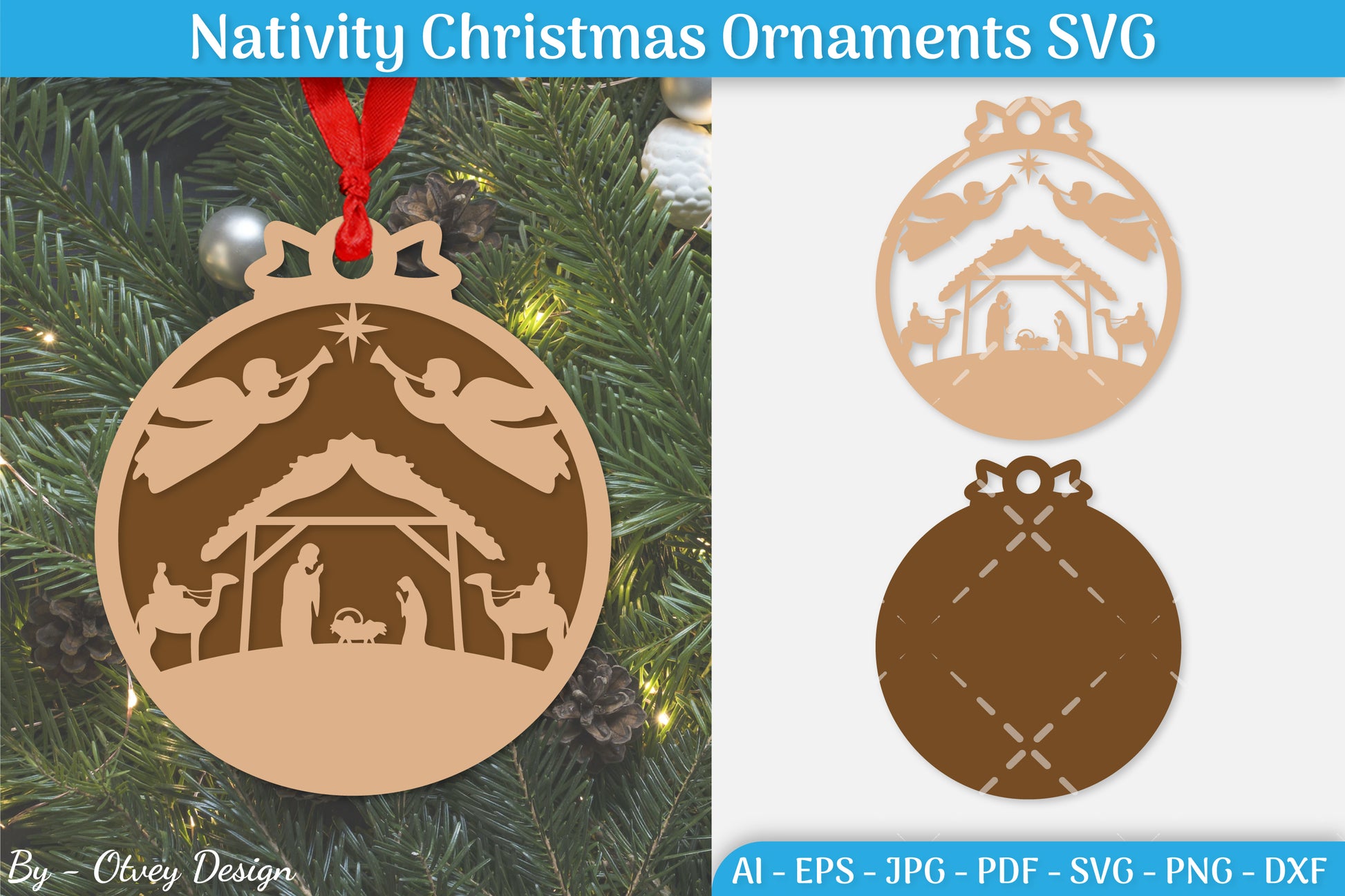 Nativity Christmas Ornament SVG Bundle 23 - CraftNest - Digital Crafting and Art