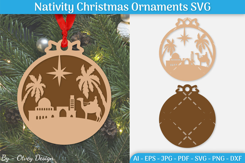 Nativity Christmas Ornament SVG Bundle 24 - CraftNest - Digital Crafting and Art