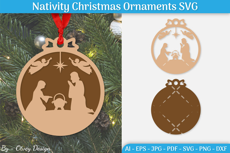 Nativity Christmas Ornament SVG Bundle 25 - CraftNest - Digital Crafting and Art