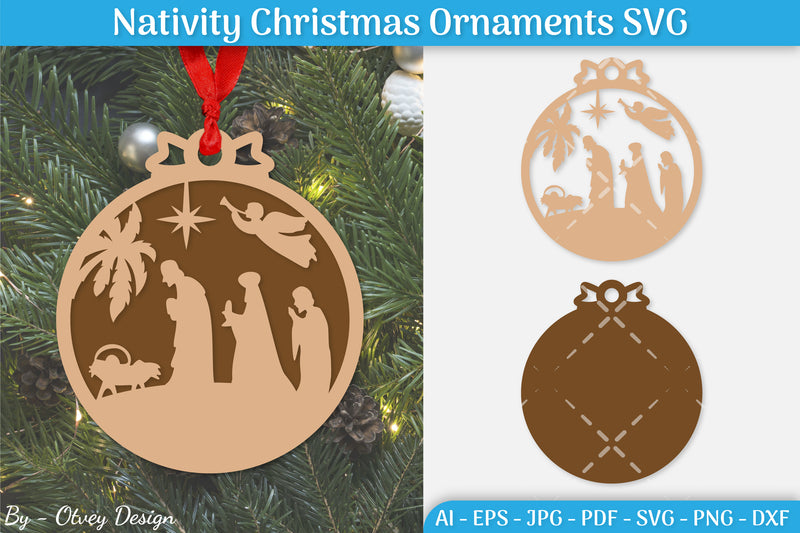 Nativity Christmas Ornament SVG Bundle 28 - CraftNest - Digital Crafting and Art