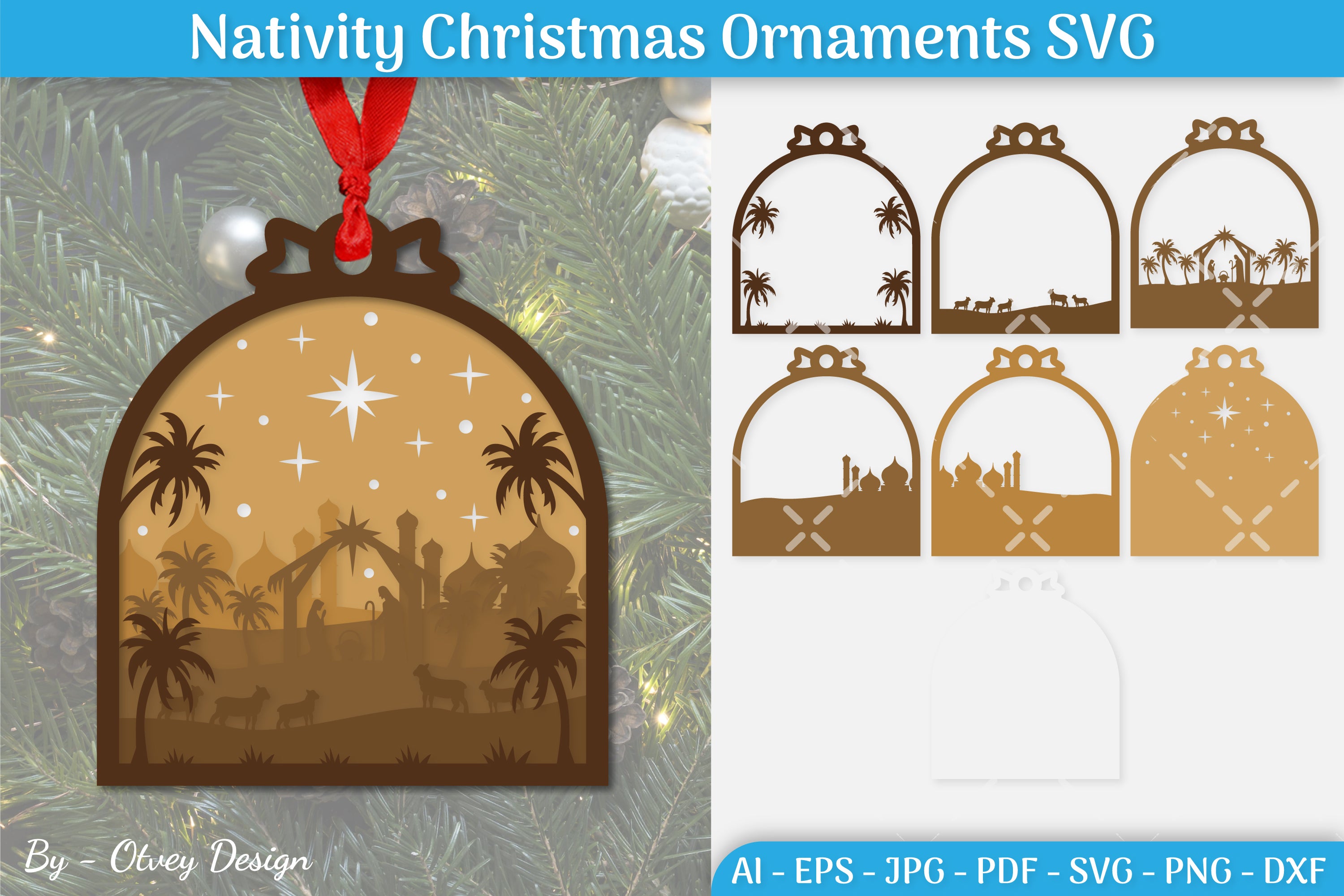 Nativity Christmas Ornament SVG Bundle 12 - CraftNest - Digital Crafting and Art