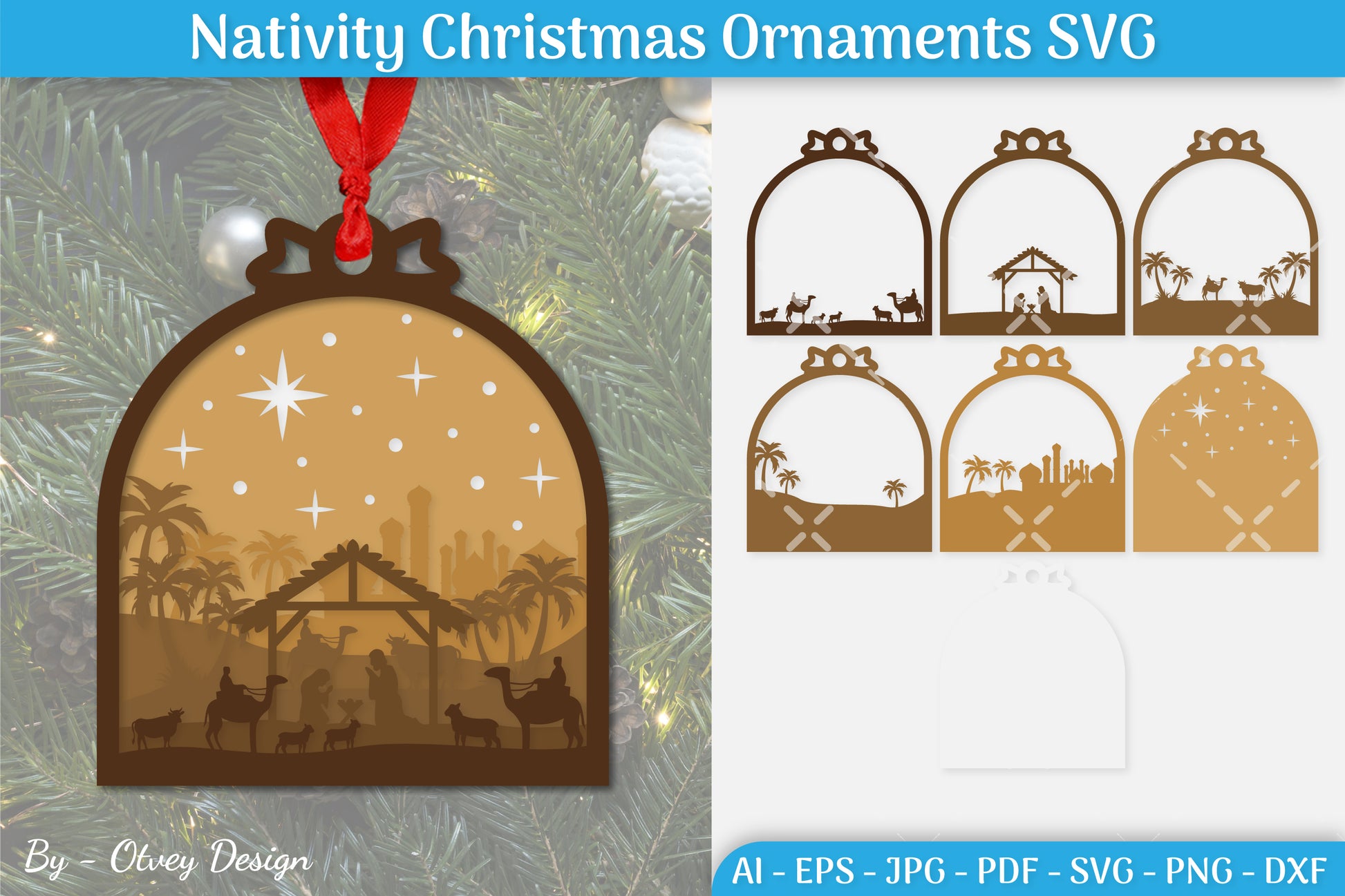 Nativity Christmas Ornament SVG Bundle for Cricut 1 - CraftNest - Digital Crafting and Art
