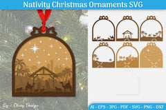 Nativity Christmas Ornament SVG Bundle for Cricut 1 - CraftNest - Digital Crafting and Art