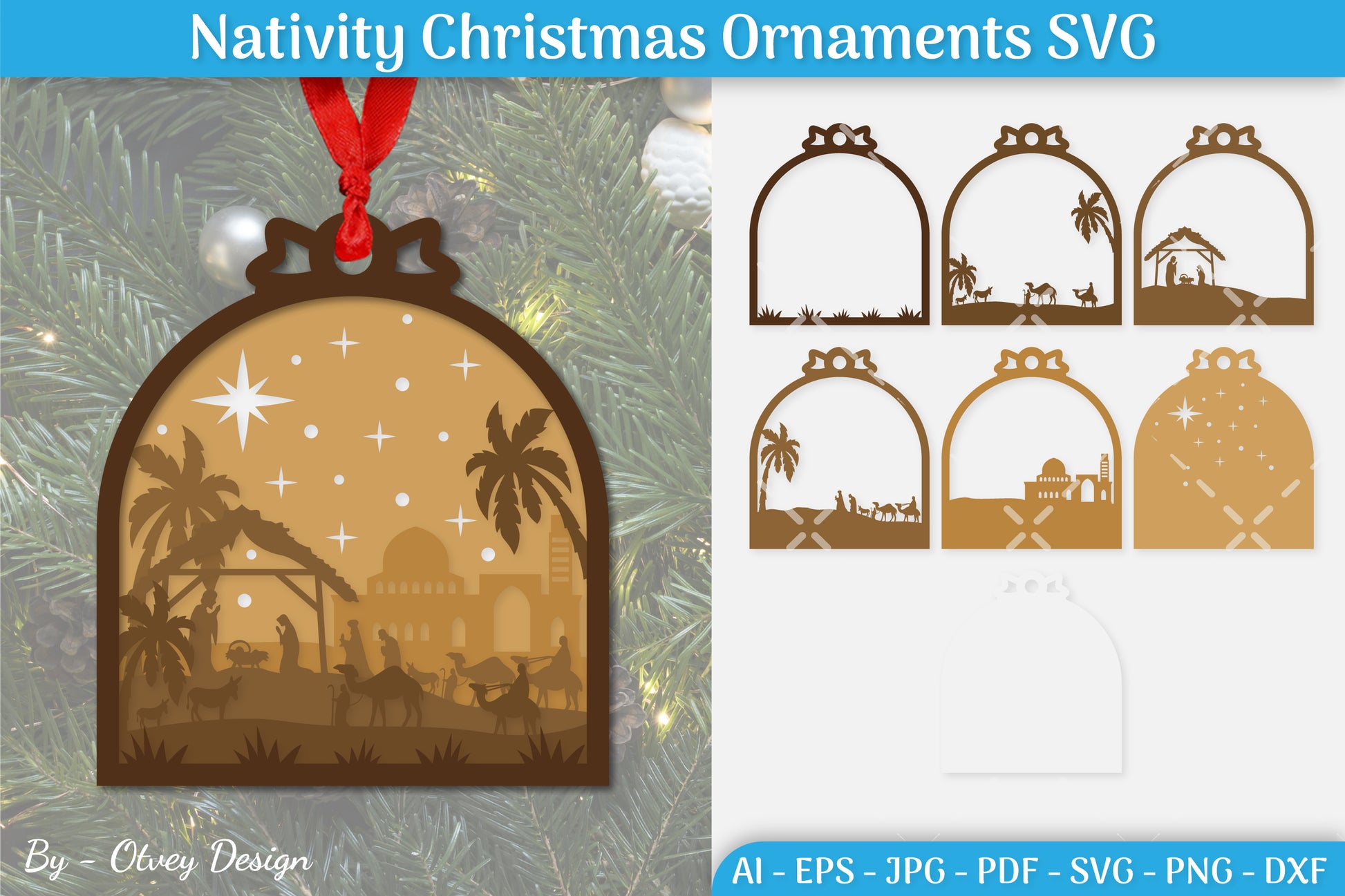 Nativity Christmas Ornament SVG Bundle 13 - CraftNest - Digital Crafting and Art